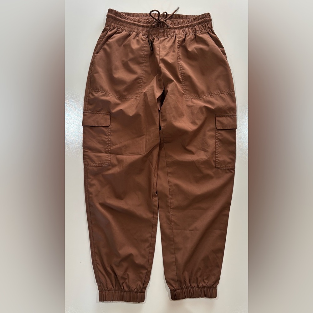 Women's Brown Cargo Joggers - Elastic Waist Track Pants